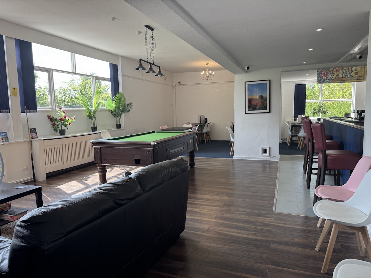 The main bar and pool area